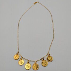 Gold Tone "SENIOR" Necklace 20" Coin Charm Graduation Jewelry